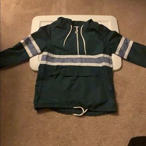 Windbreaker Green w/ blue and white strips